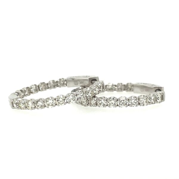 In and Out White Gold Diamond Hoops