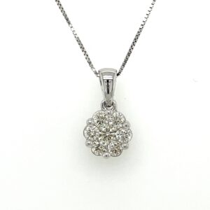 White Gold Forever Bouquet Necklace