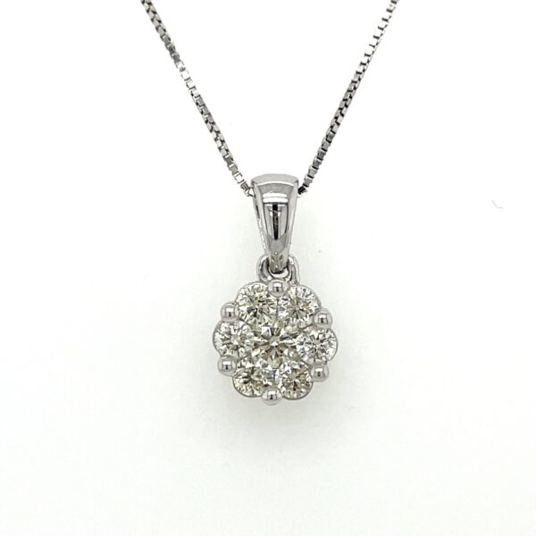White Gold Forever Bouquet Necklace