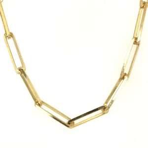 Yellow Gold Paperclip Necklace