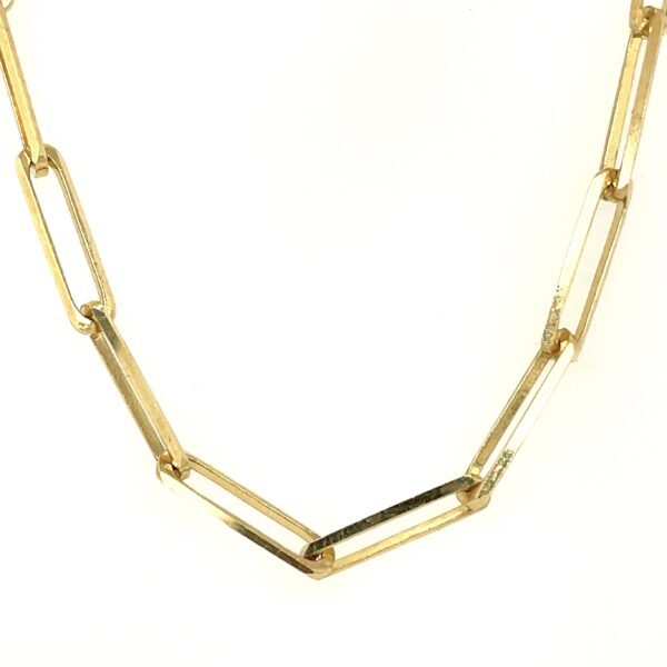 Yellow Gold Paperclip Necklace