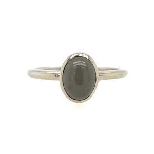 14K White Gold Gobbler Stone Ring