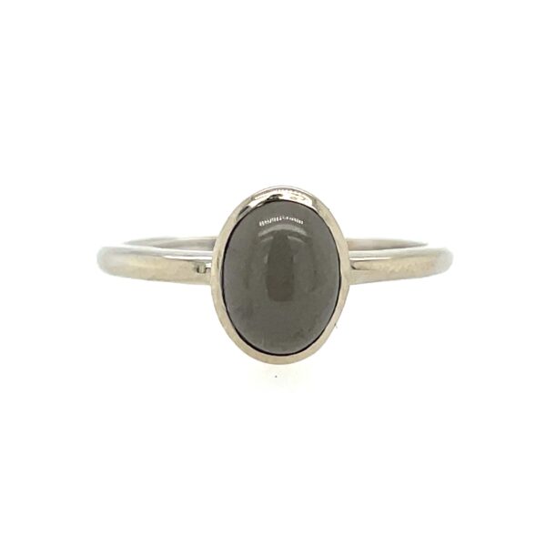 14K White Gold Gobbler Stone Ring