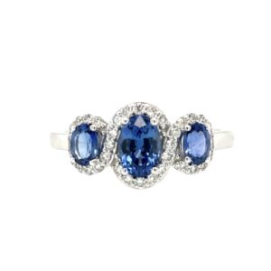 LeVian Sapphire & Diamond Three Stone Ring