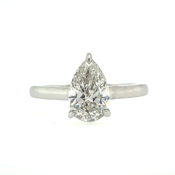 Lab Grown Pear Shaped Solitaire Engagement Ring (1.5ct)