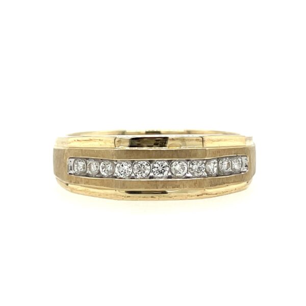 One Quarter Carat Mens Diamond Band Geometric